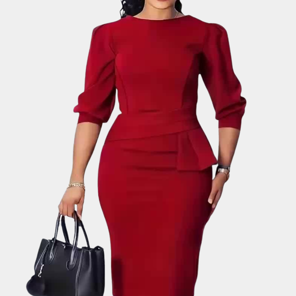 Elvira Womens PeplumWaist Dress with Panelled Bodice - Image 2